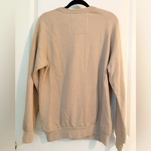 NWT Aviator Nation Logo Stitch Relaxed Crew Sweatshirt - Sand - size medium - Picture 3 of 7